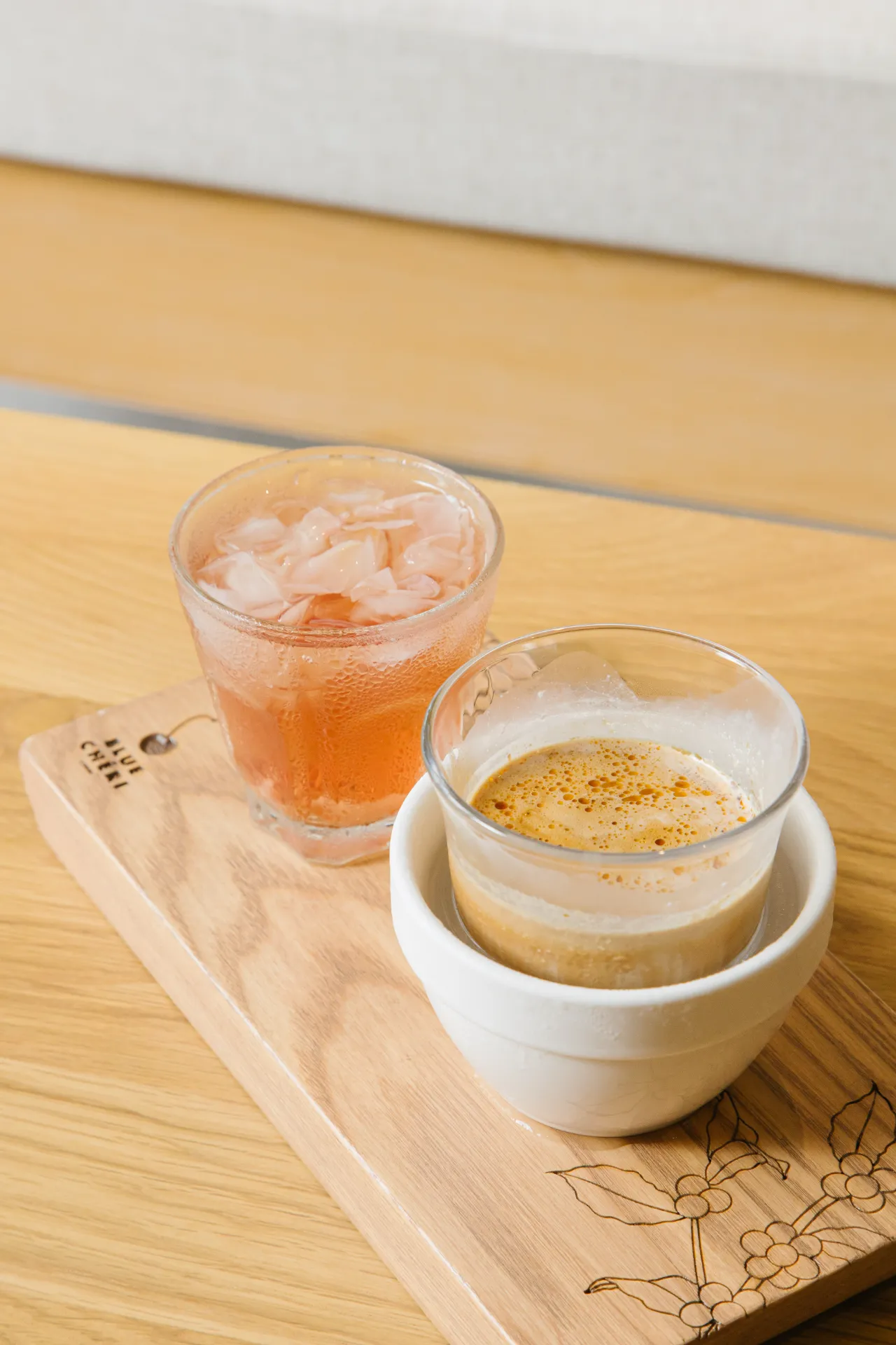 Blue Cheri Coffee in Gaysorn Amarin Bangkok, light-wood and cream interior