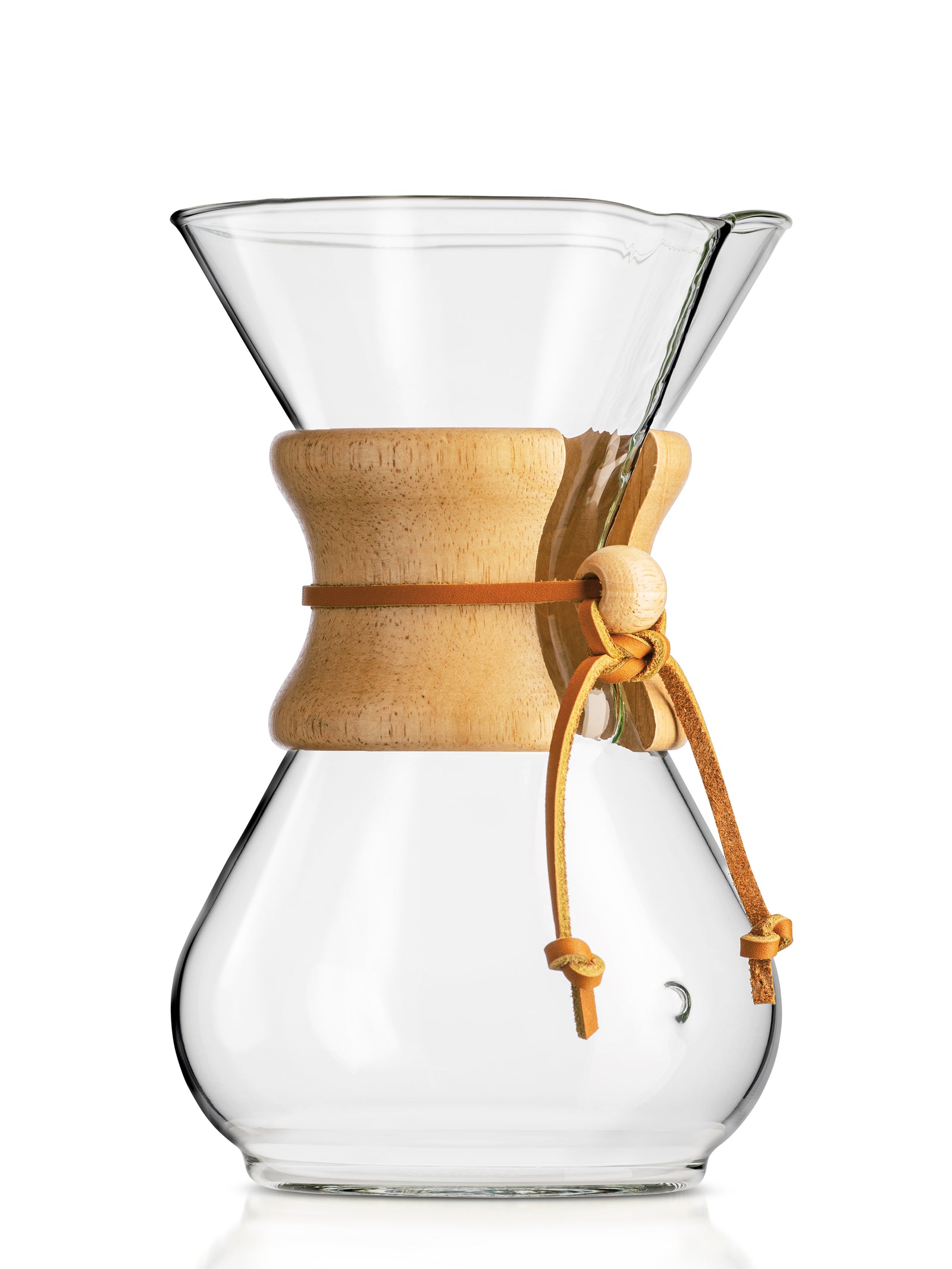 Chemex Classic 6-cup, a plastic-free coffee maker in borosilicate glass with a wood collar