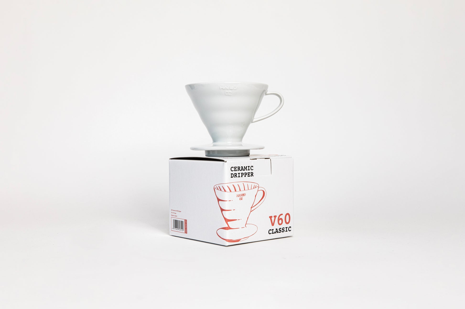 Hario V60 ceramic 02 dripper, a plastic-free coffee maker in glazed ceramic