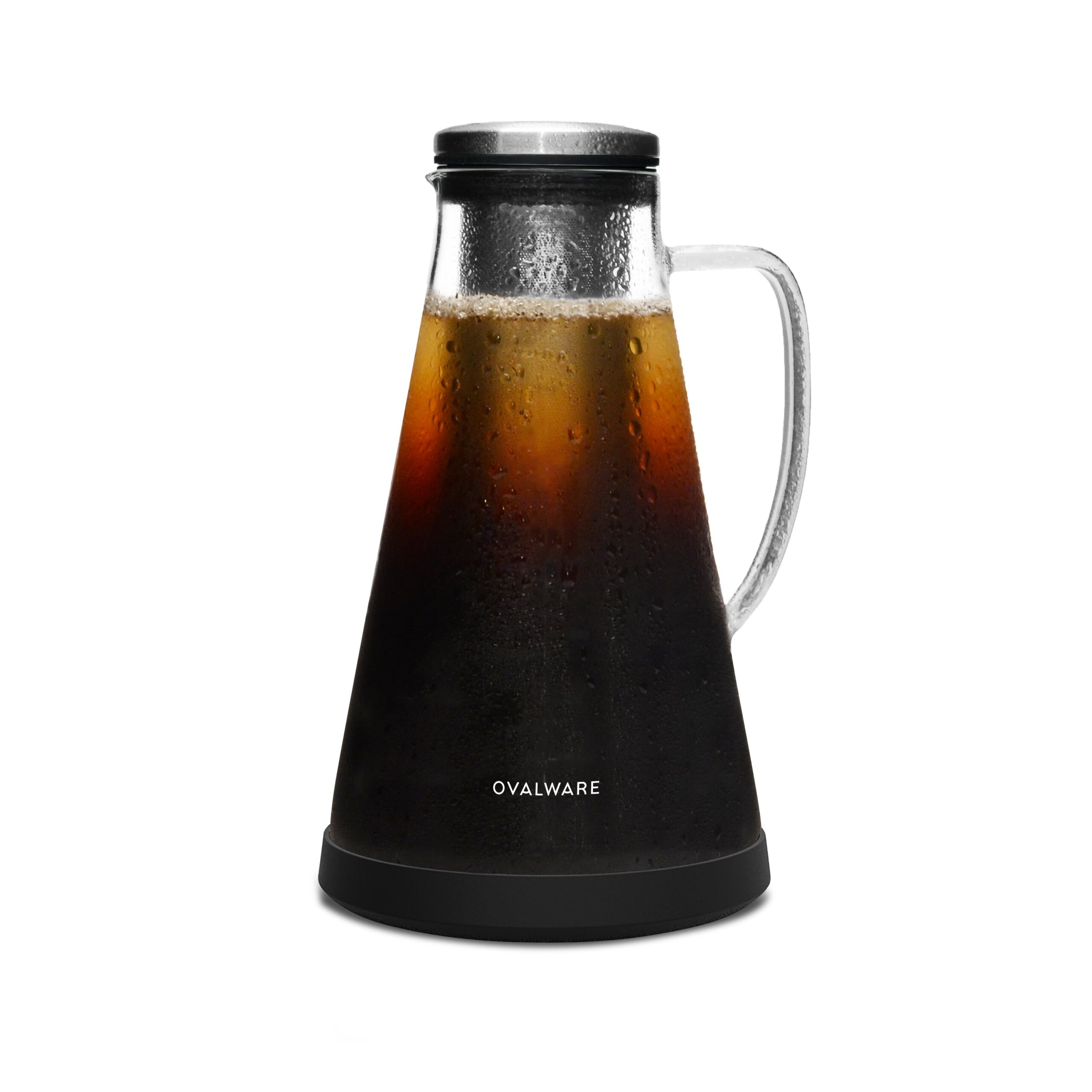 OVALWARE RJ3 cold brew maker, a plastic-free coffee maker in borosilicate glass with a stainless filter